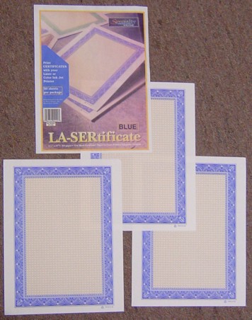 certificate paper